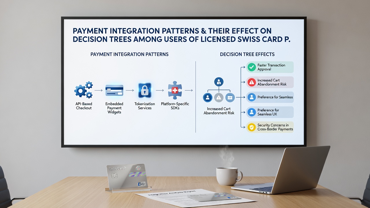 Diagram illustrating decision tree branches triggered by different payment methods in Swiss card platforms