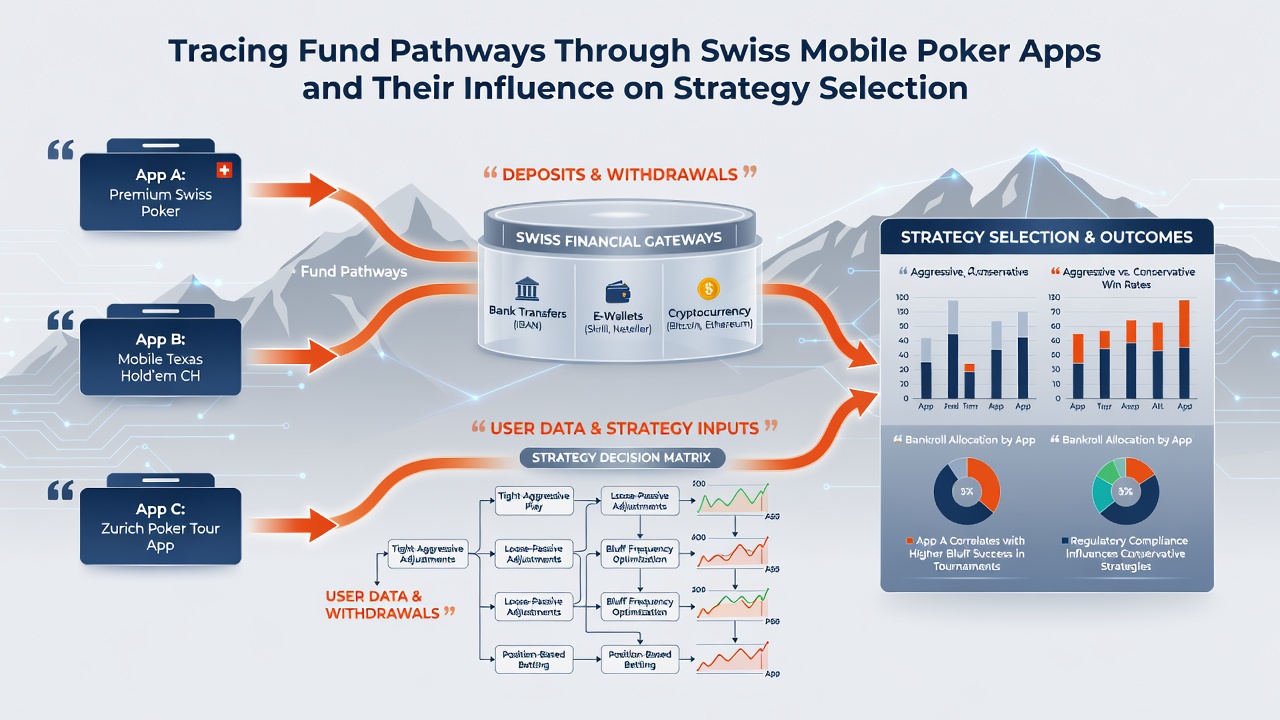 Screenshot of Swiss poker app transaction history screen displaying deposit sources, withdrawal status, and balance trends over time